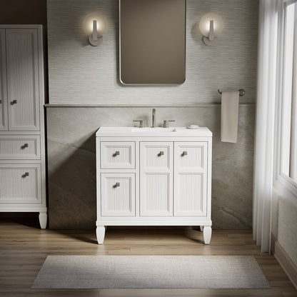KOHLER K-33537-ASB Hearthaven 36" bathroom vanity cabinet with sink and quartz top