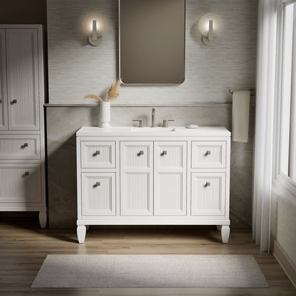 KOHLER K-33538-ASB Hearthaven 48" bathroom vanity cabinet with sink and quartz top