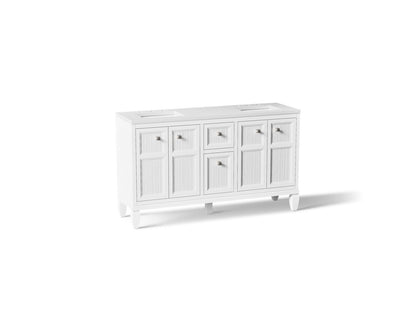 KOHLER K-33539-ASB Hearthaven 60" bathroom vanity cabinet with sinks and quartz top