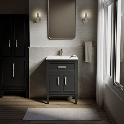 KOHLER K-33543-ASB Southerk 24" bathroom vanity cabinet with sink and quartz top