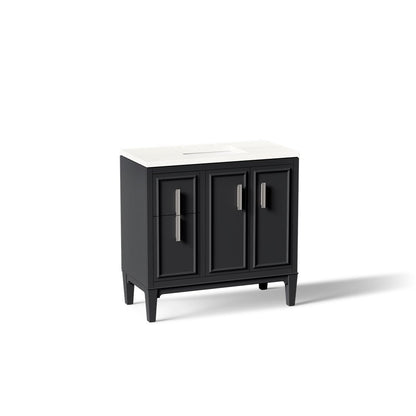 KOHLER K-33545-ASB Southerk 36" bathroom vanity cabinet with sink and quartz top