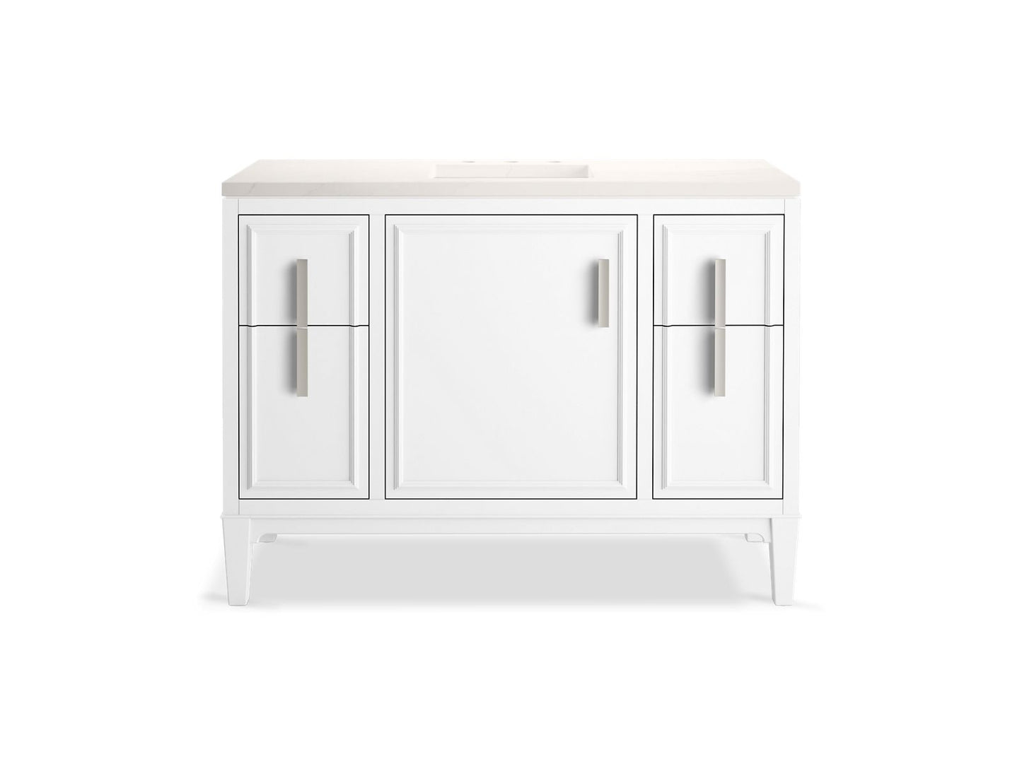 KOHLER K-33546-ASB Southerk 48" bathroom vanity cabinet with sink and quartz top
