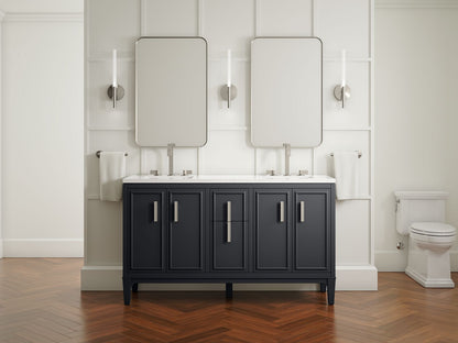 KOHLER K-33547-ASB Southerk 60" bathroom vanity cabinet with sinks and quartz top
