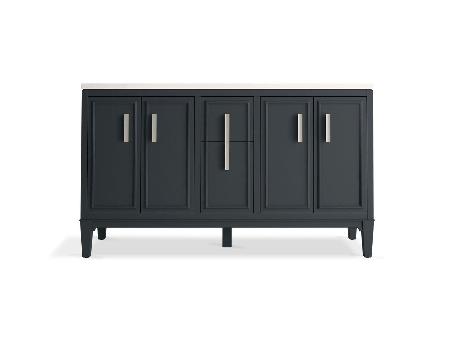 KOHLER K-33547-ASB Southerk 60" bathroom vanity cabinet with sinks and quartz top