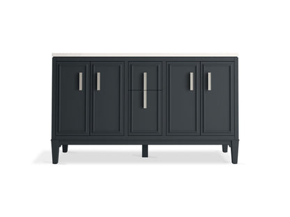 KOHLER K-33547-ASB Southerk 60" bathroom vanity cabinet with sinks and quartz top