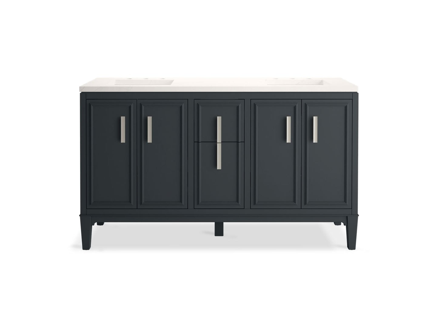 KOHLER K-33547-ASB Southerk 60" bathroom vanity cabinet with sinks and quartz top
