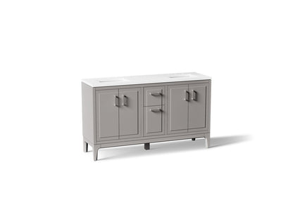 KOHLER K-33555-ASB Seer 60" bathroom vanity cabinet with sinks and quartz top