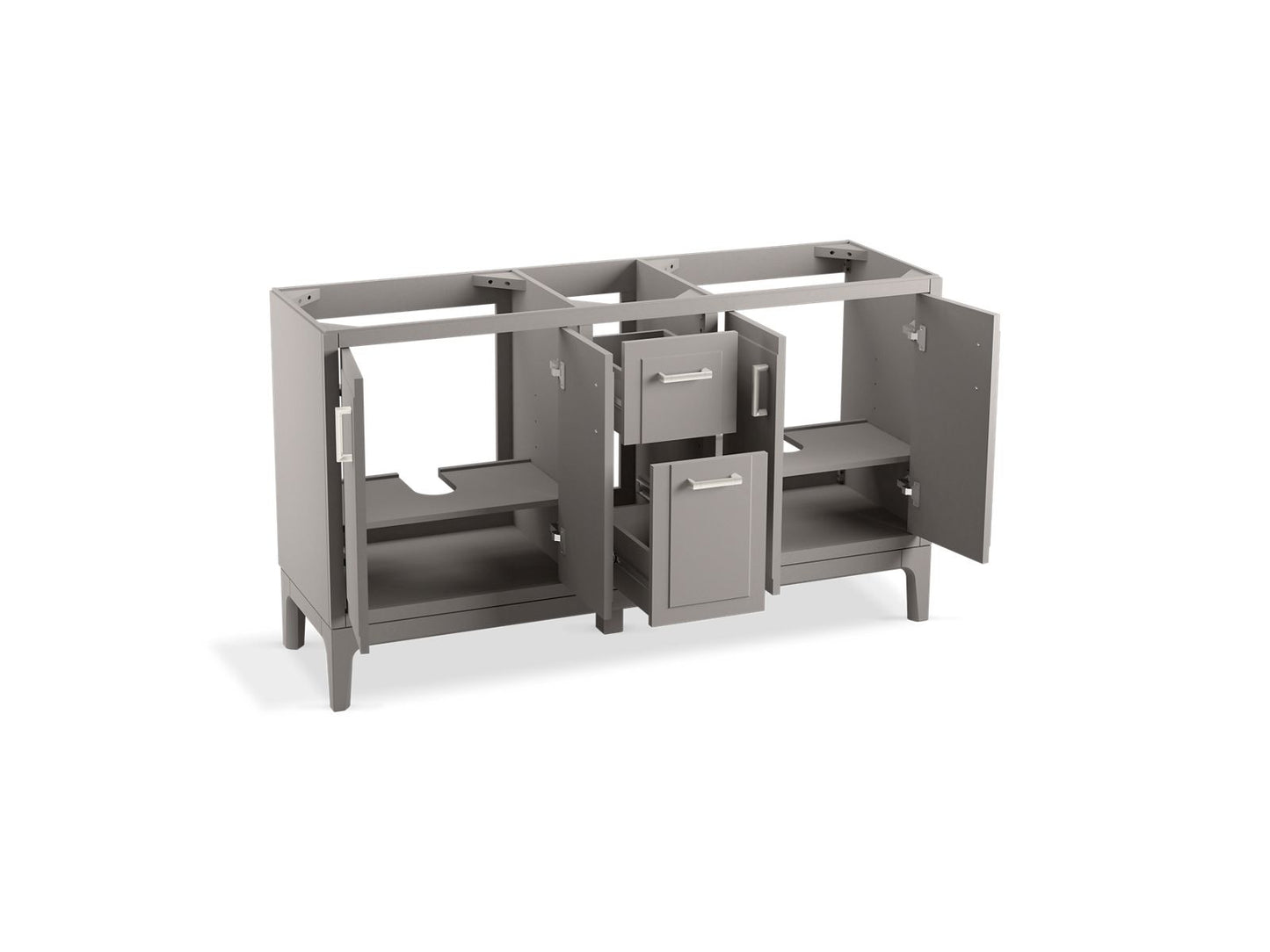 KOHLER K-33555-ASB Seer 60" bathroom vanity cabinet with sinks and quartz top