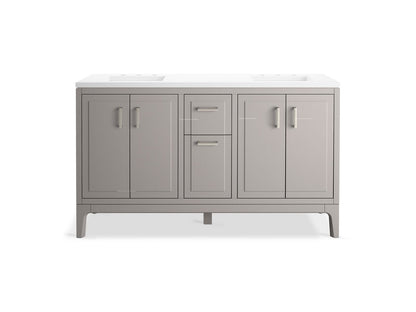 KOHLER K-33555-ASB Seer 60" bathroom vanity cabinet with sinks and quartz top