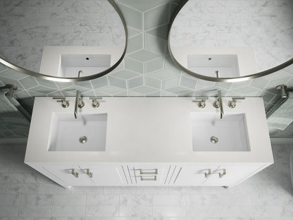 KOHLER K-33555-ASB Seer 60" bathroom vanity cabinet with sinks and quartz top