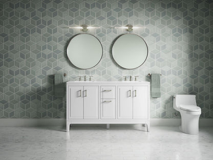 KOHLER K-33555-ASB Seer 60" bathroom vanity cabinet with sinks and quartz top