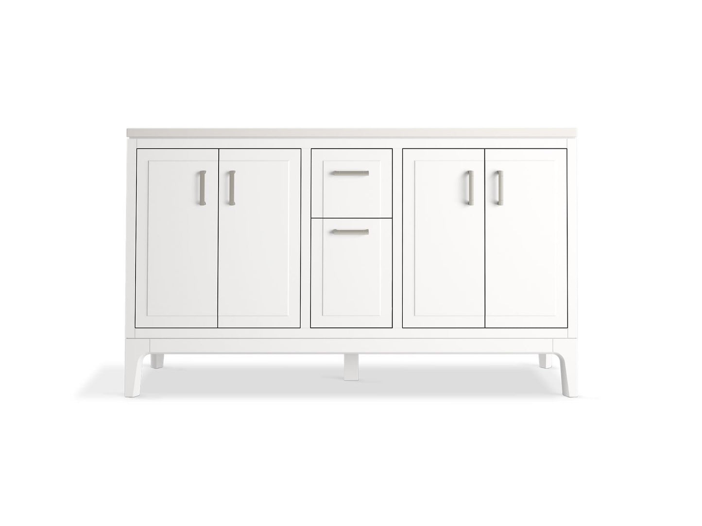 KOHLER K-33555-ASB Seer 60" bathroom vanity cabinet with sinks and quartz top