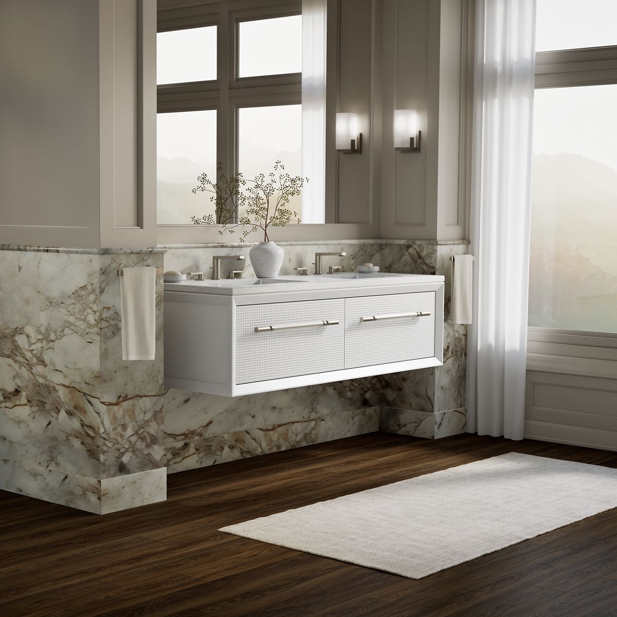 KOHLER K-33563 Enivo 60" wall-hung bathroom vanity cabinet