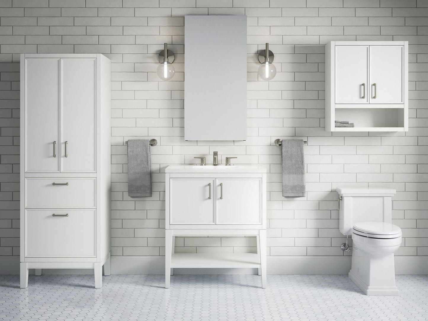 KOHLER K-33578-ASB Winnow 30" bathroom vanity cabinet with sink and quartz top