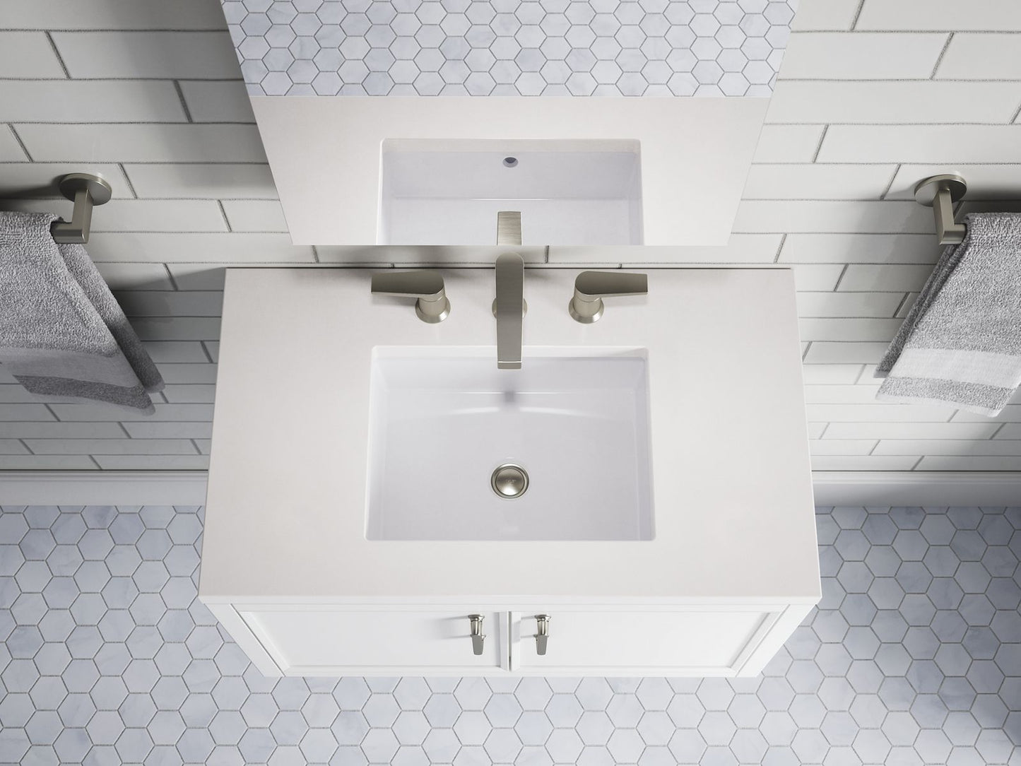 KOHLER K-33578-ASB Winnow 30" bathroom vanity cabinet with sink and quartz top