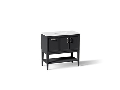 KOHLER K-33579-ASB Winnow 36" bathroom vanity cabinet with sink and quartz top
