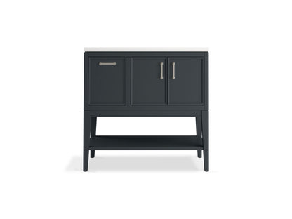 KOHLER K-33579-ASB Winnow 36" bathroom vanity cabinet with sink and quartz top