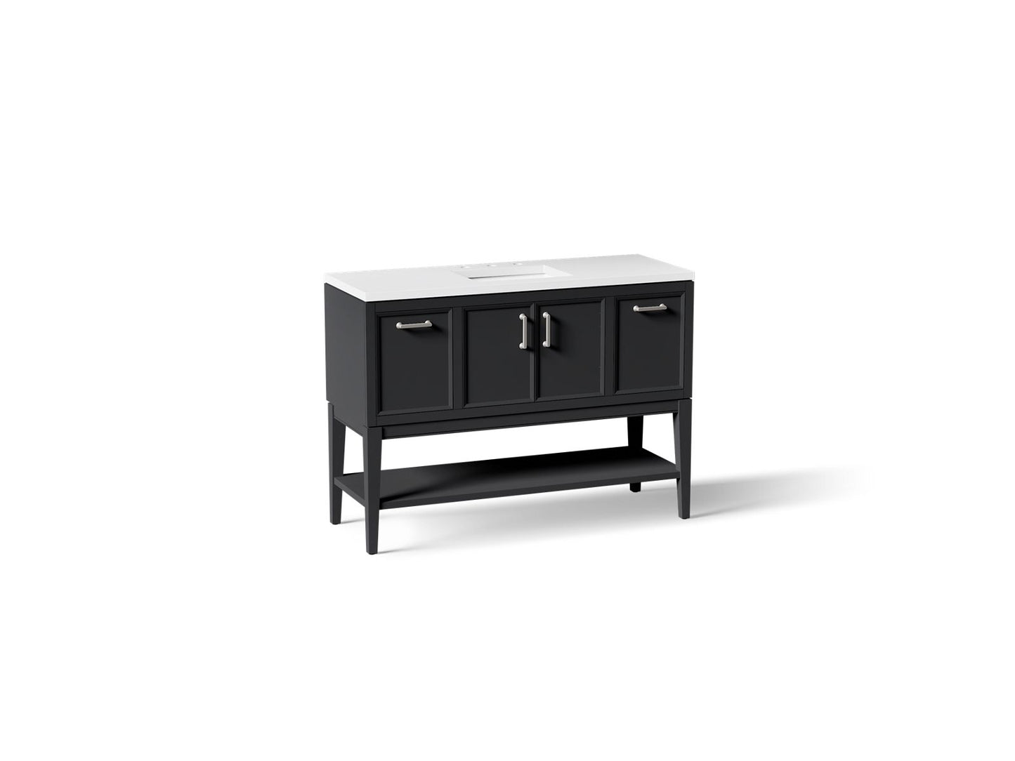 KOHLER K-33580-ASB Winnow 48" bathroom vanity cabinet with sink and quartz top
