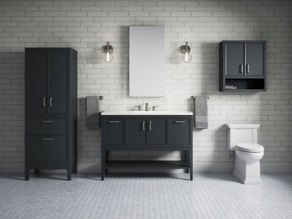 KOHLER K-33580-ASB Winnow 48" bathroom vanity cabinet with sink and quartz top