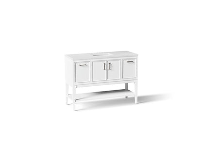KOHLER K-33580-ASB Winnow 48" bathroom vanity cabinet with sink and quartz top