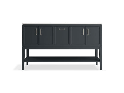 KOHLER K-33581-ASB Winnow 60" bathroom vanity cabinet with sinks and quartz top