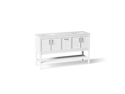 KOHLER K-33581-ASB Winnow 60" bathroom vanity cabinet with sinks and quartz top