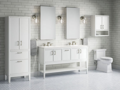 KOHLER K-33581-ASB Winnow 60" bathroom vanity cabinet with sinks and quartz top