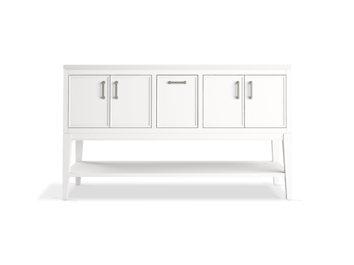 KOHLER K-33581-ASB Winnow 60" bathroom vanity cabinet with sinks and quartz top