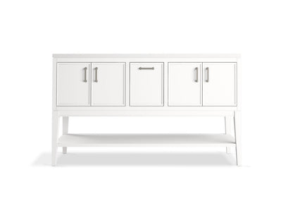 KOHLER K-33581-ASB Winnow 60" bathroom vanity cabinet with sinks and quartz top