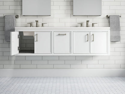 KOHLER K-33581-ASB Winnow 60" bathroom vanity cabinet with sinks and quartz top