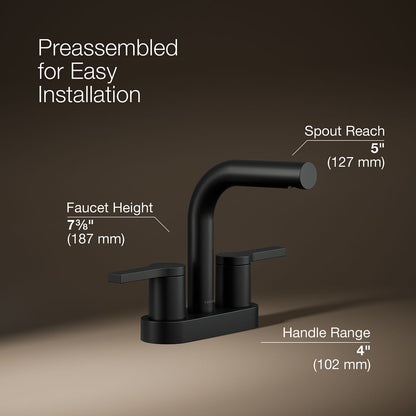 KOHLER Elate Centerset bathroom sink faucet, 1.2 gpm