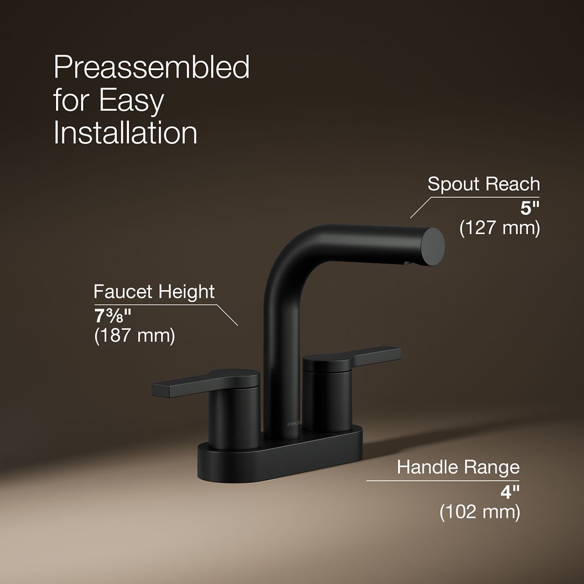 KOHLER Elate Centerset bathroom sink faucet, 1.0 gpm