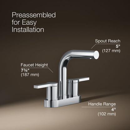 KOHLER Elate Centerset bathroom sink faucet, 1.0 gpm