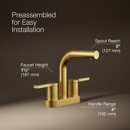 KOHLER Elate Centerset bathroom sink faucet, 0.5 gpm