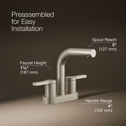 KOHLER Elate Centerset bathroom sink faucet, 0.5 gpm