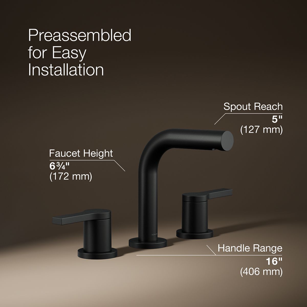KOHLER Elate Widespread bathroom sink faucet, 1.2 gpm