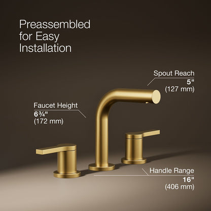 KOHLER Elate Widespread bathroom sink faucet, 1.2 gpm
