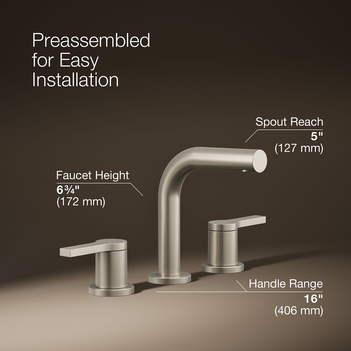 KOHLER Elate Widespread bathroom sink faucet, 1.0 gpm