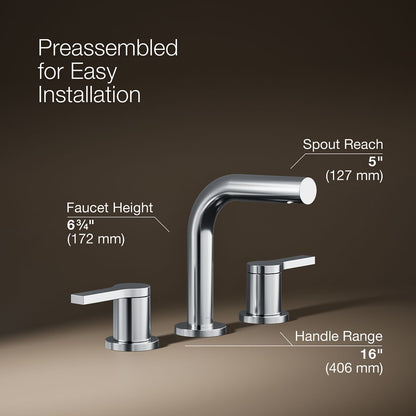 KOHLER Elate Widespread bathroom sink faucet, 0.5 gpm