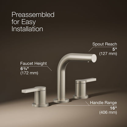 KOHLER Elate Widespread bathroom sink faucet, 0.5 gpm