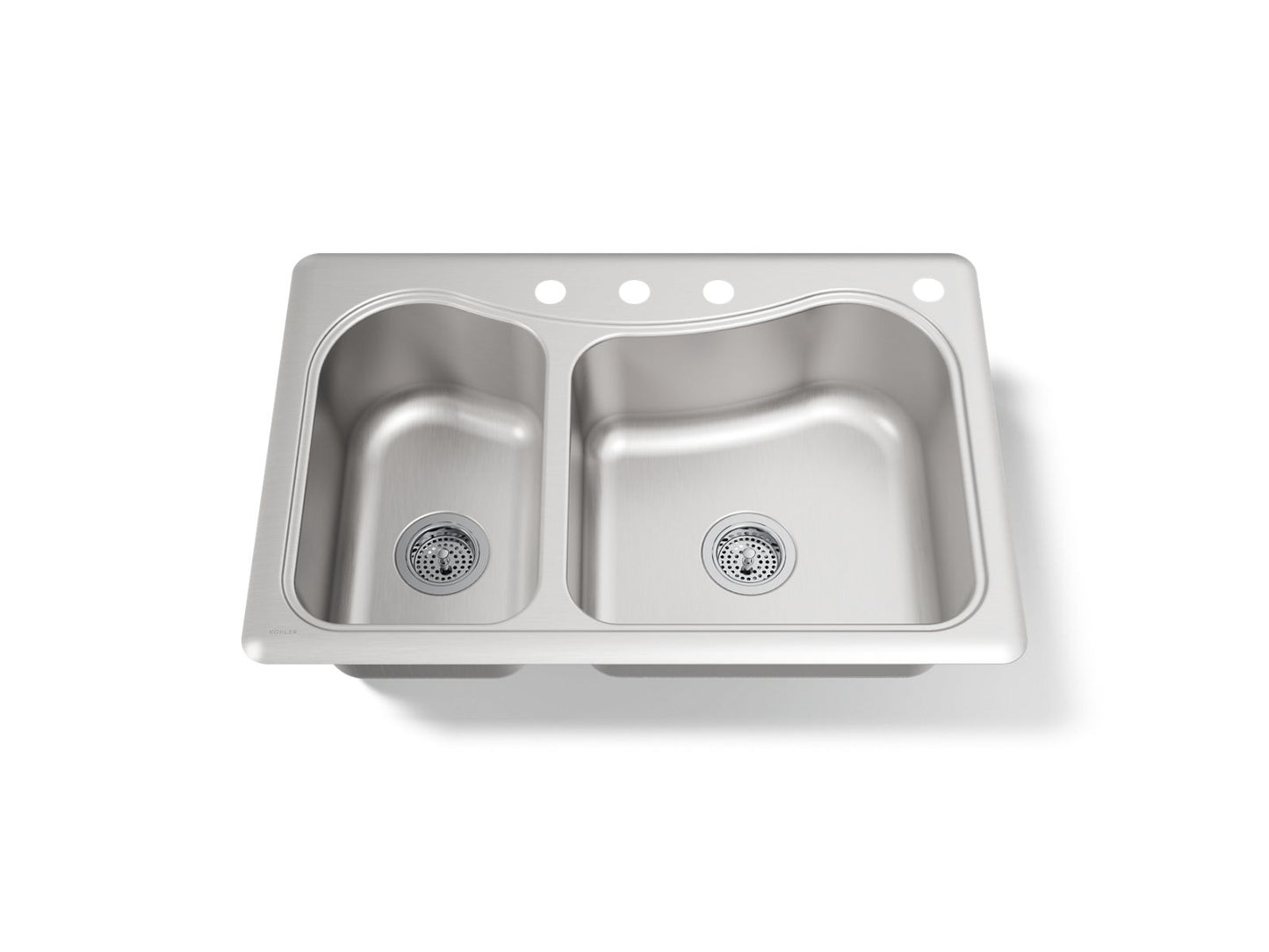 KOHLER K-3361-4 Staccato 33" top-mount double-bowl kitchen sink