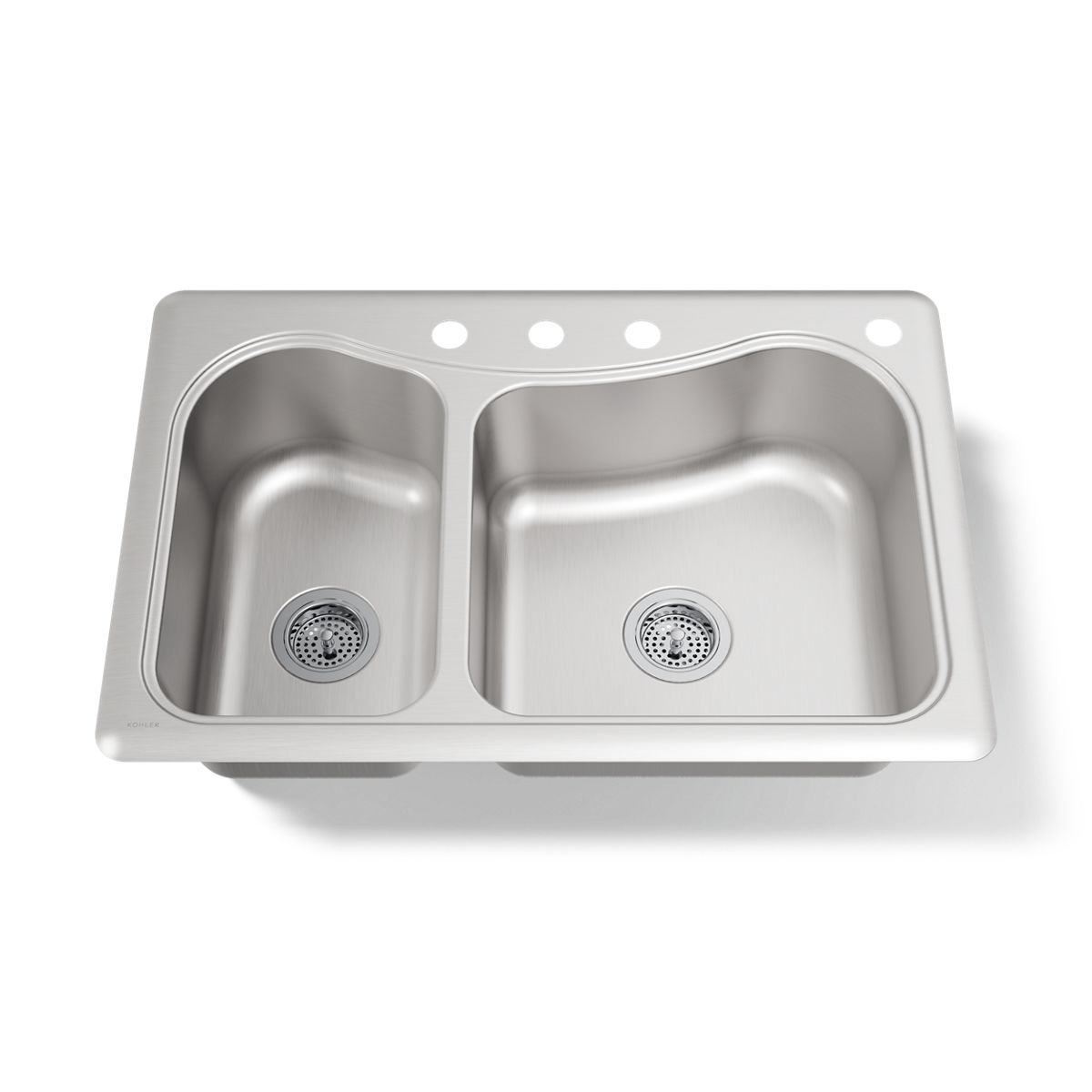 KOHLER K-3361-4 Staccato 33" top-mount double-bowl kitchen sink