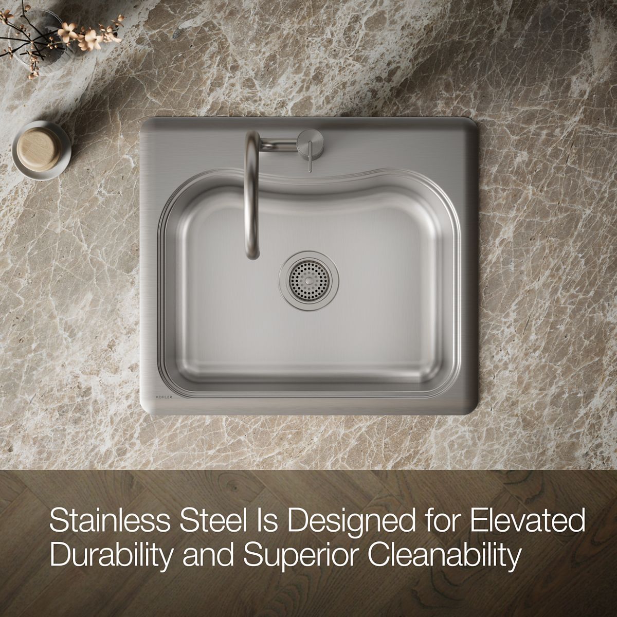 KOHLER K-3362-1 Staccato 25" top-mount single-bowl kitchen sink