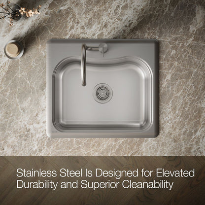 KOHLER K-3362-1 Staccato 25" top-mount single-bowl kitchen sink