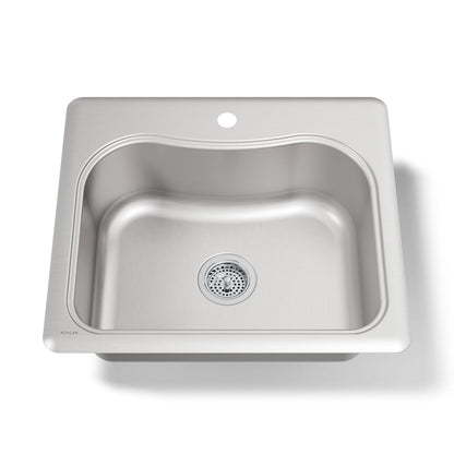 KOHLER K-3362-1 Staccato 25" top-mount single-bowl kitchen sink