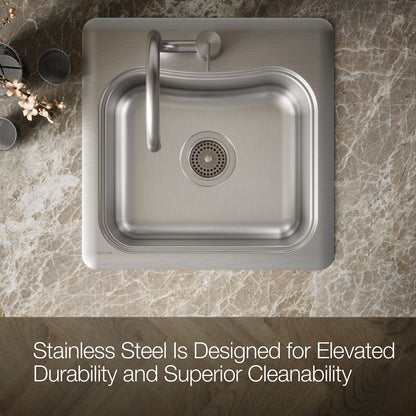 KOHLER K-3363-1 Staccato 20" top-mount single-bowl bar sink