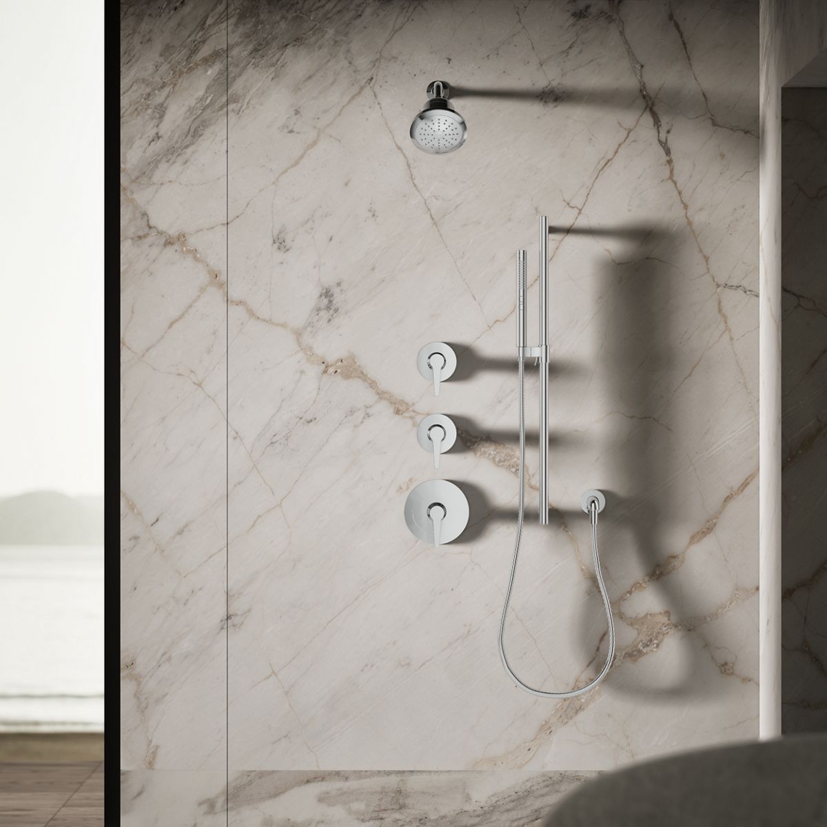 KOHLER Cinq™ Round Single-function filtered showerhead, 2.5 gpm