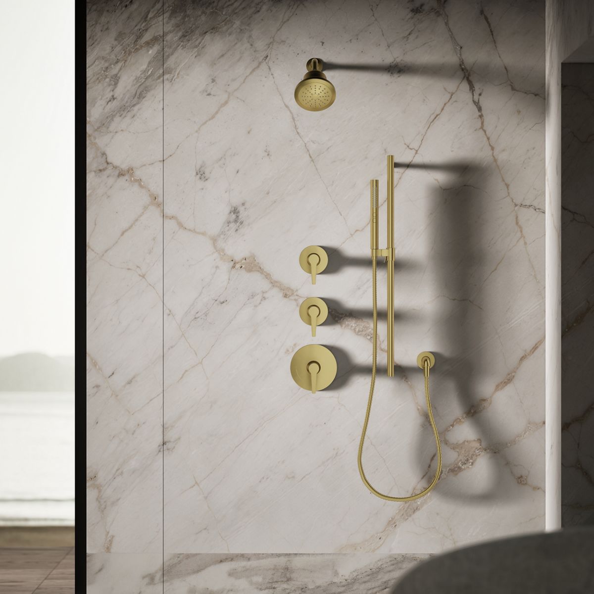 KOHLER Cinq™ Round Single-function filtered showerhead, 2.5 gpm