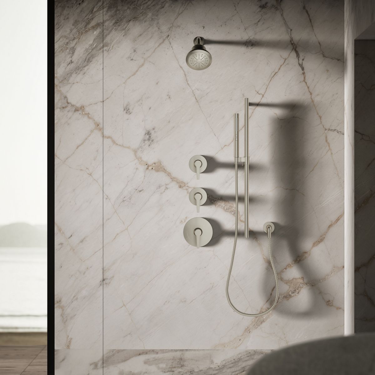 KOHLER Cinq™ Round Single-function filtered showerhead, 2.5 gpm
