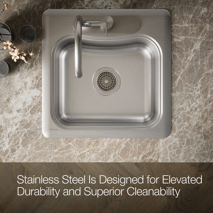 KOHLER K-3363-3 Staccato 20" top-mount single-bowl bar sink